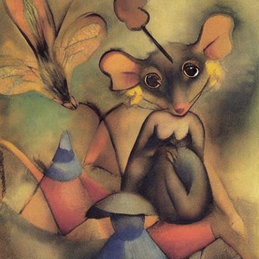 Mouse Fairy Stealing Grains: Classical-Modern Art