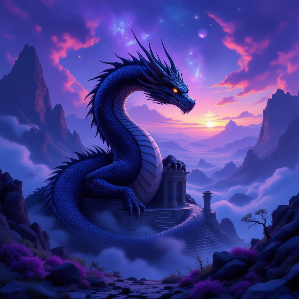 Obsidian Dragon Guards Alien Observatory