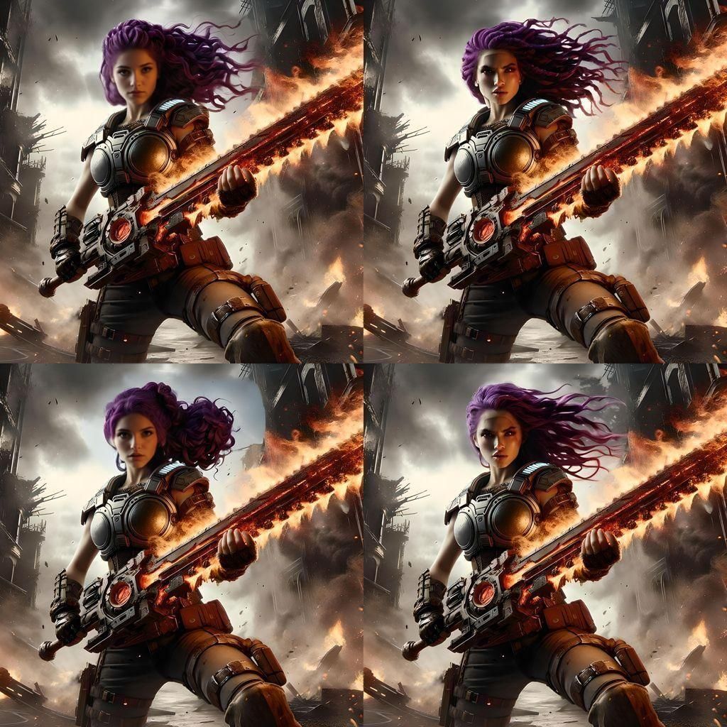 Braided Purple Hair Close-up