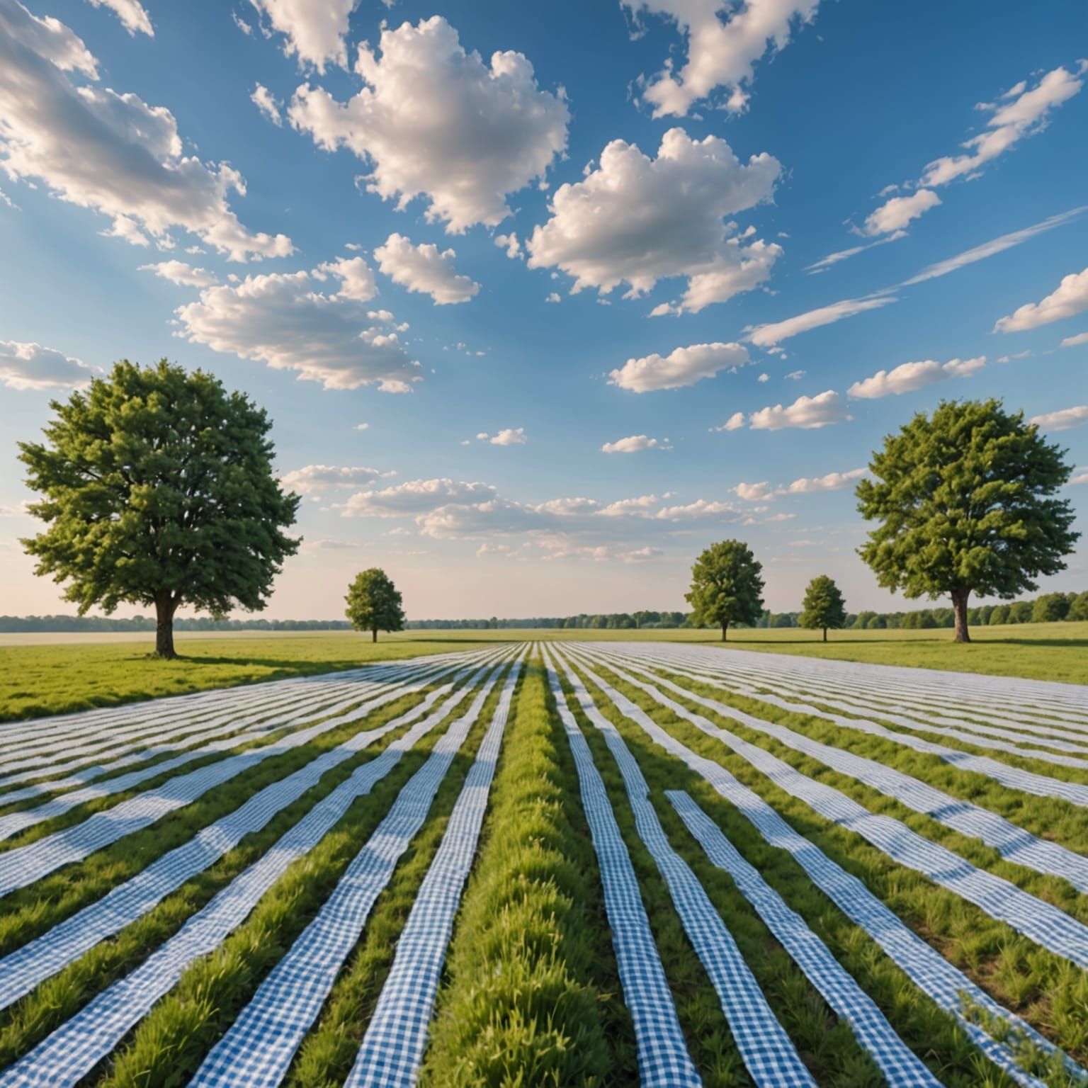 Gingham Dreamscapes in Vibrant Colors