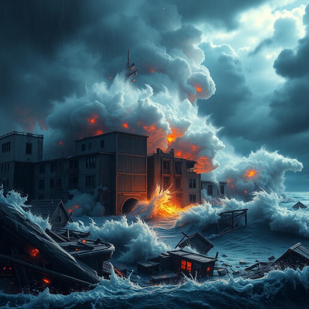 Dramatic Storm Over Devastated Florida: Fantasy Concept Art