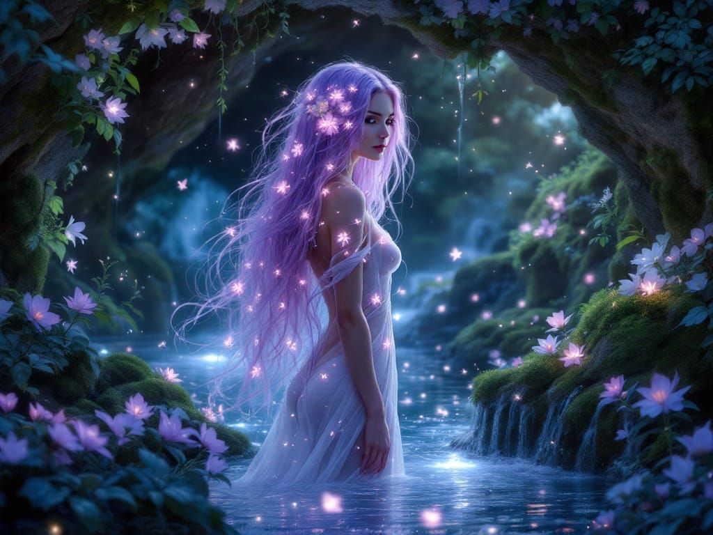 Ethereal Goddess in a Secret Grotto