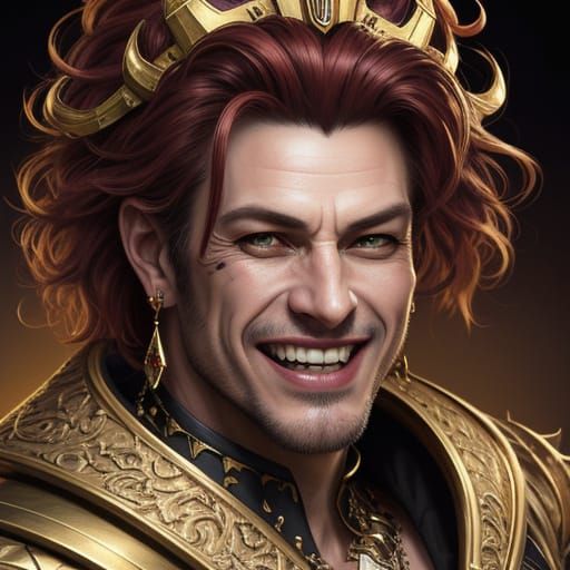 Golden Dressed King in Fantasy Art Style