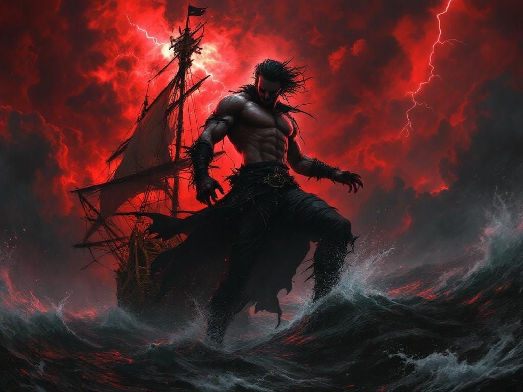 Vampire Descends on Galleon in Tempest