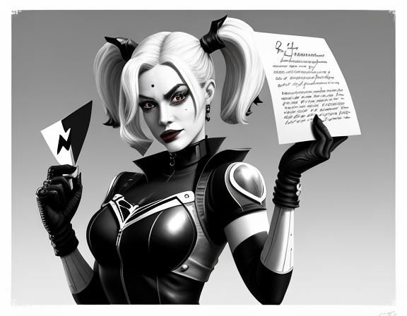 Harley Quinn in Lichtenstein Style Fine Art