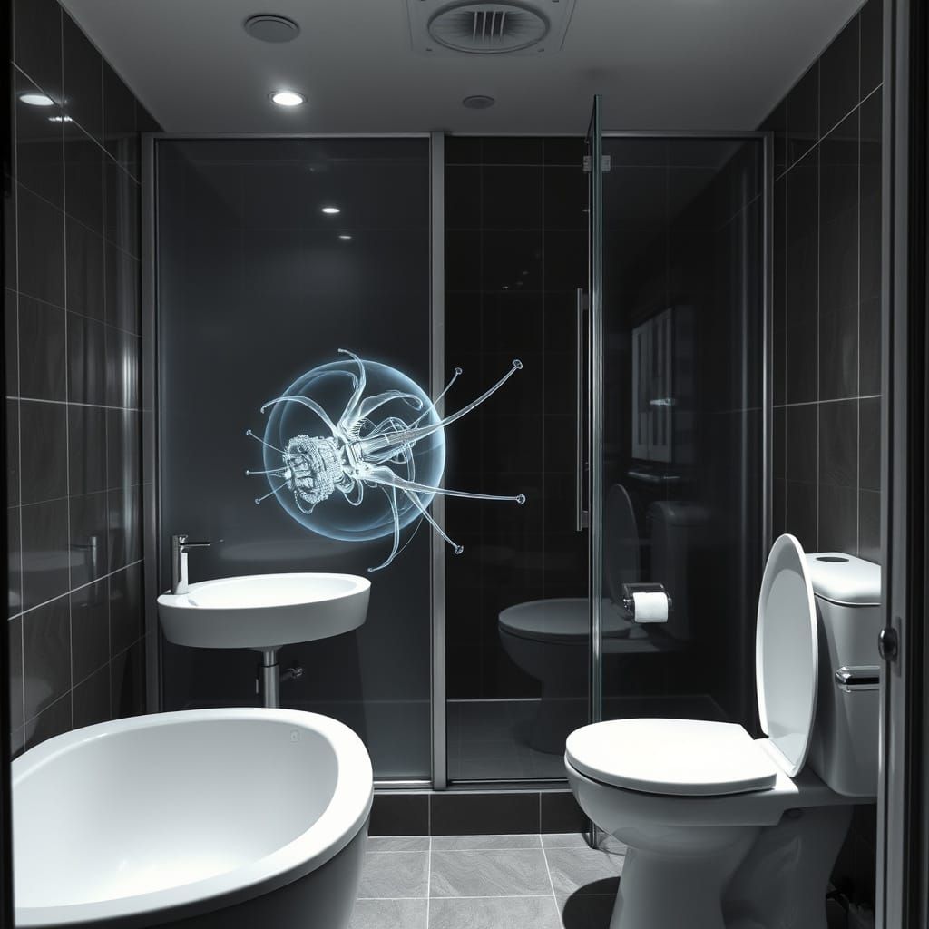 X-Ray Vector Graphic in Bathroom Setting