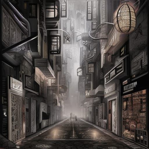 Futuristic Gigacity in Dark Deco African Style