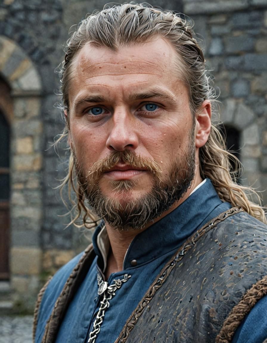 Viking King in Winter Castle Hall