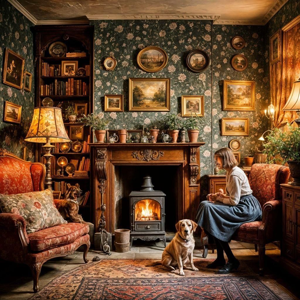 Cozy Evening in an Old-Fashioned Sitting Room