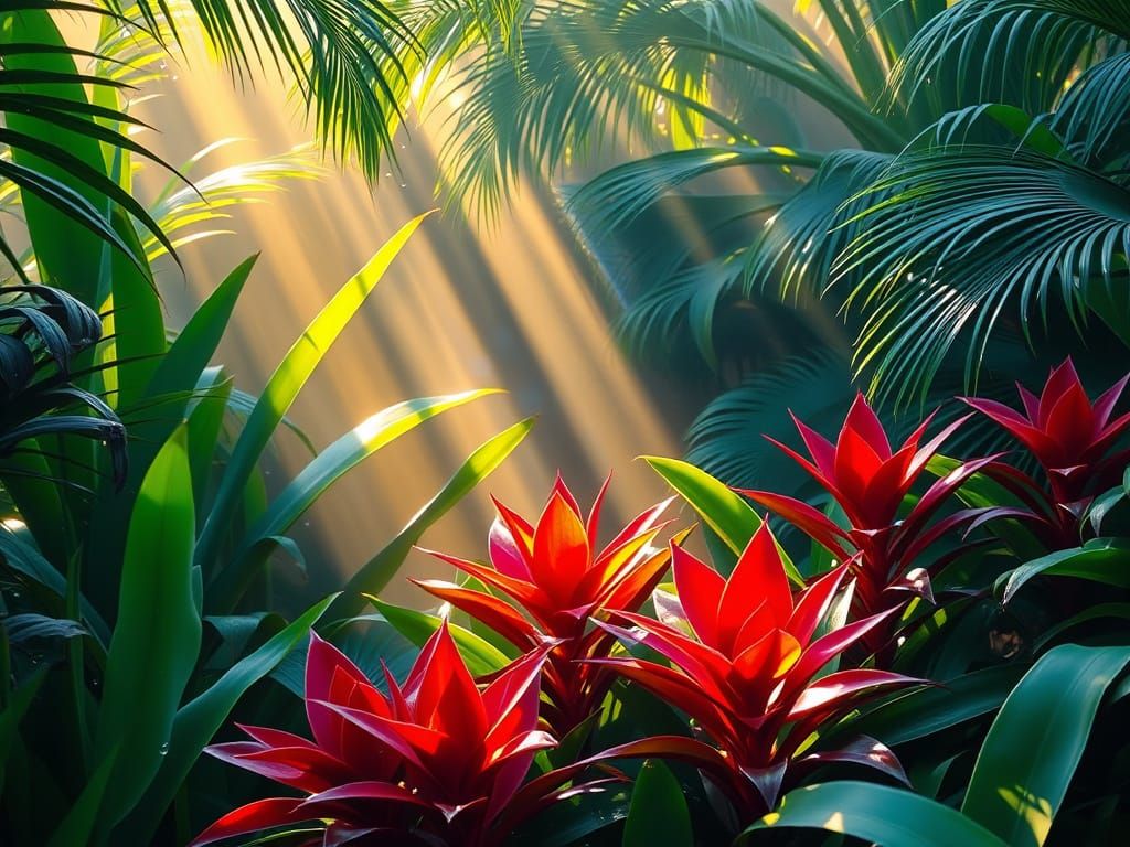 Vibrant Tropical Paradise in Morning Light