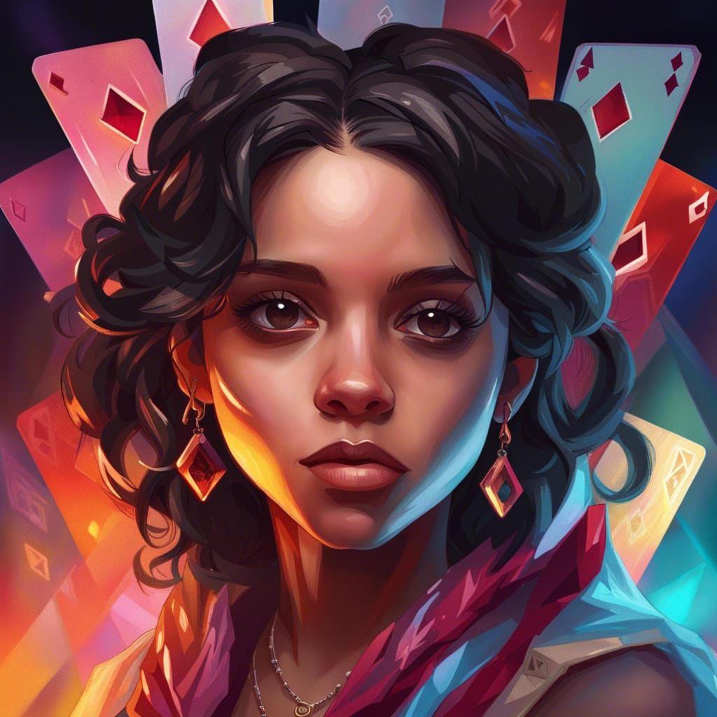 Jenna Ortega as Jack of Diamonds, Detailed Portrait