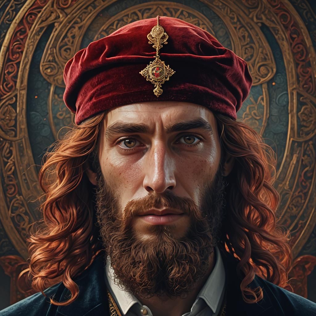 Handsome Orthodox Jew with Yarmulke, Detailed Matte Painting
