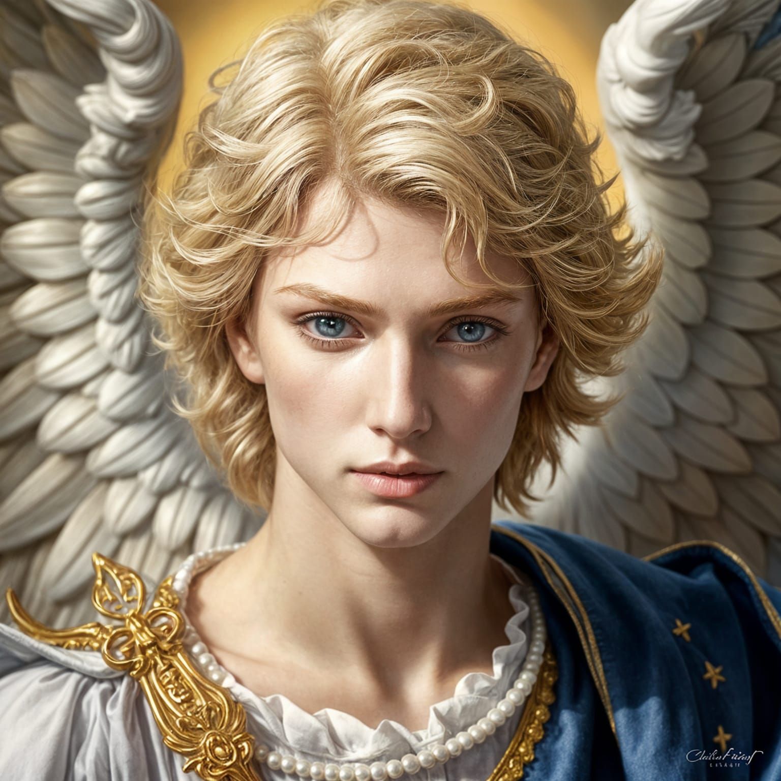 Archangel Michael in Radiant White and Gold