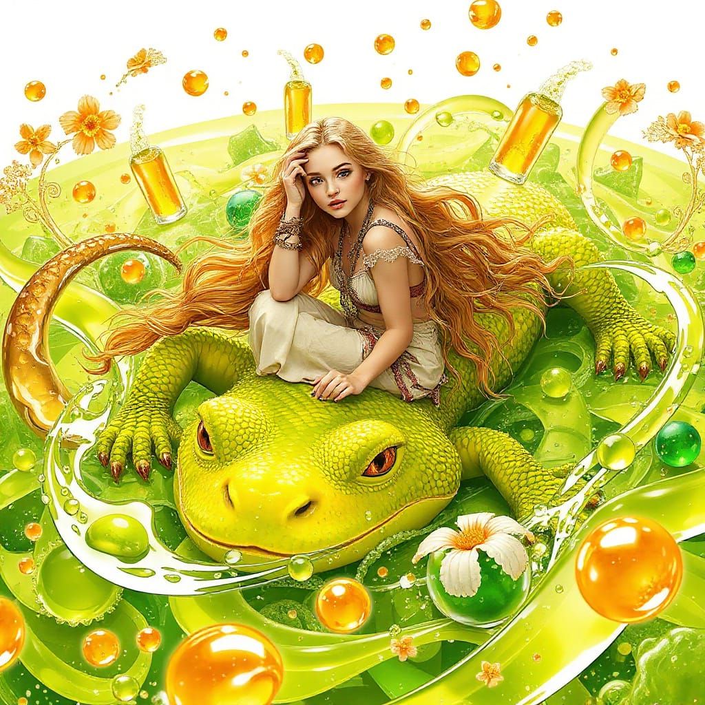 Bohemian Woman on Gummy Salamander in Soda Sea