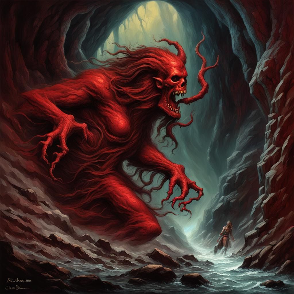 Ethereal Spirit's Ascent from Hellish Chasm