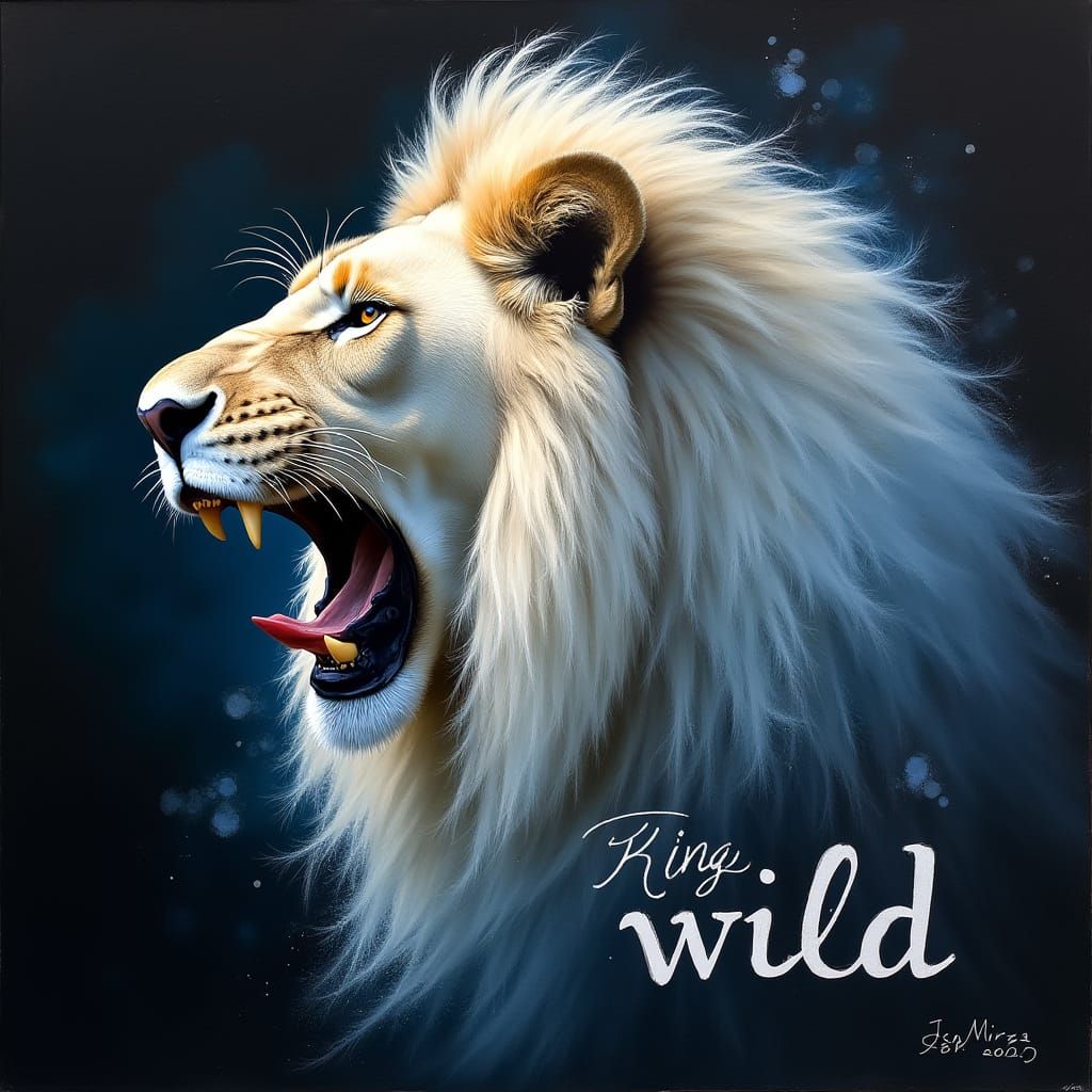 Regal Lion in 19th-Century Romanticism Style