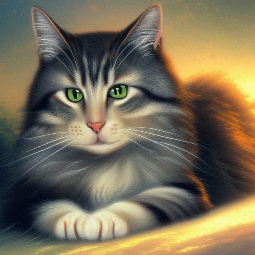 Ethereal Fantasy Cat Portrait in Hyperdetail