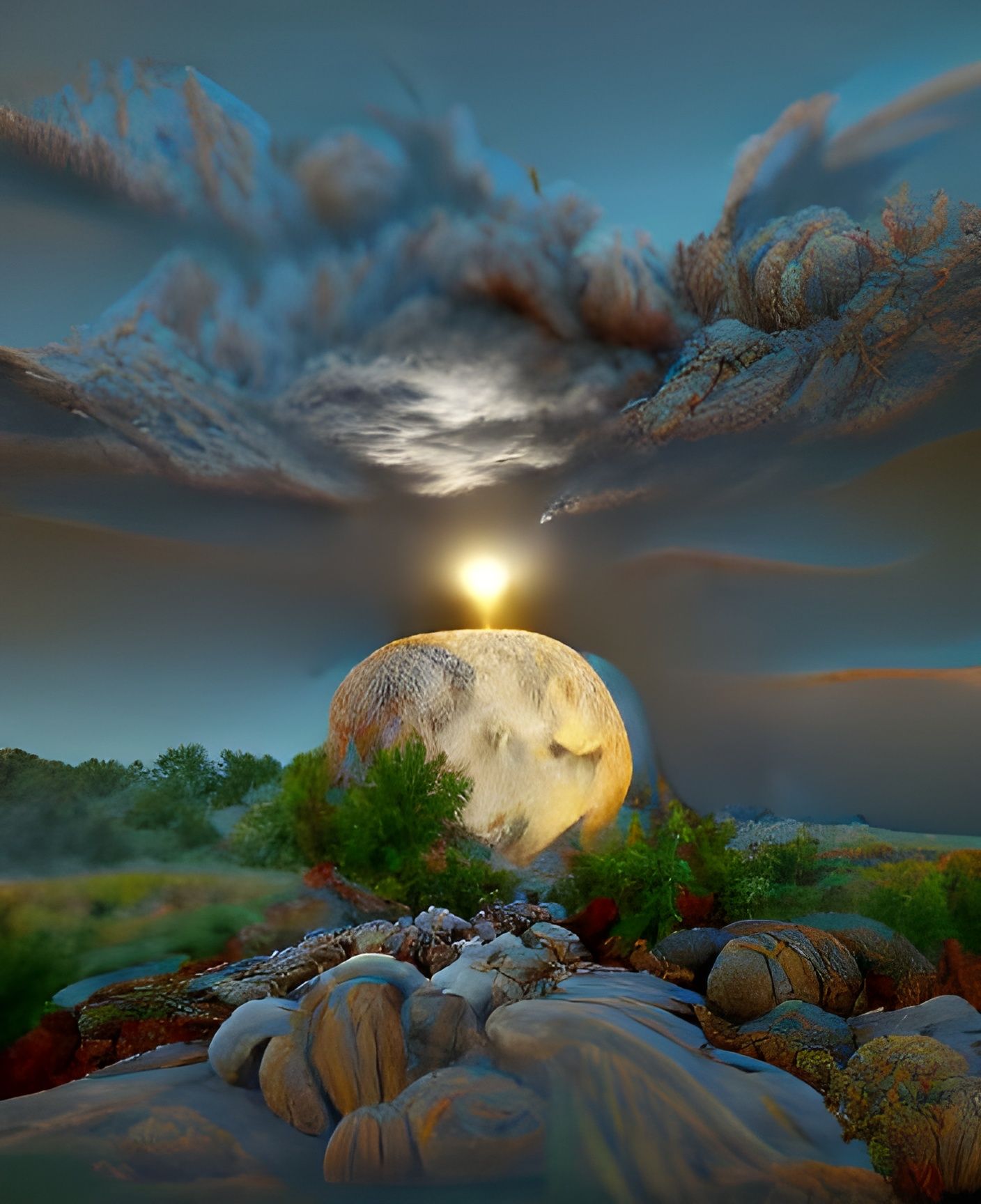 Flickering Moonrise in 8K Resolution