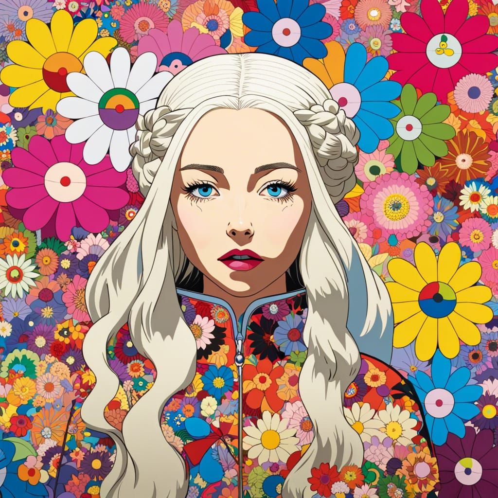 Daenerys Targaryen in Takashi Murakami Pop Art Style