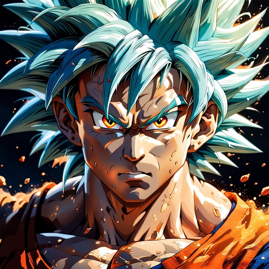 Goku's New Transformation: Hyperrealistic Anime Art