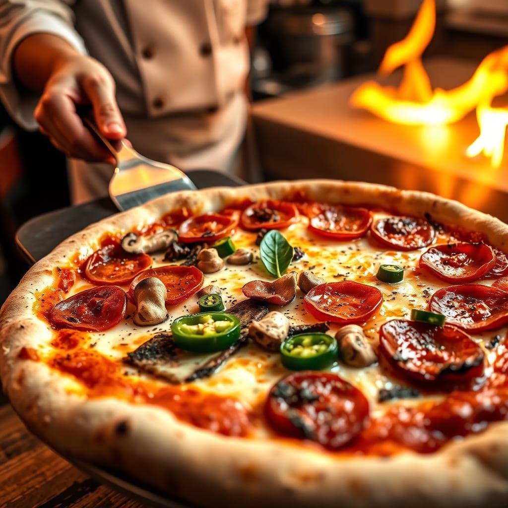 Delicious Pizza in Quaint Italian Restaurant