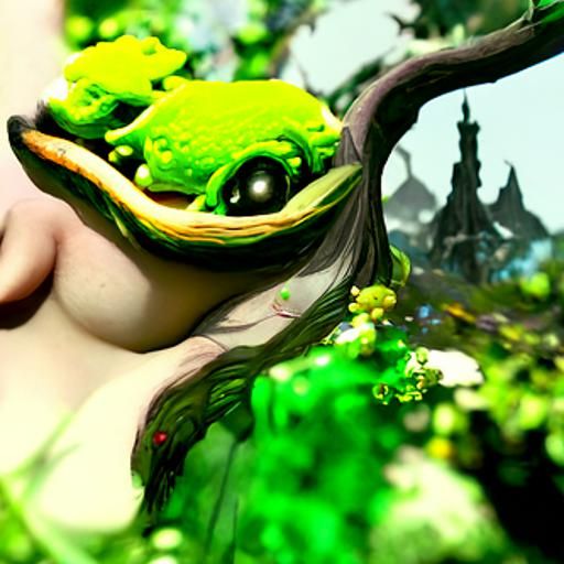 Detailed Frog Princess Fantasy Concept Art