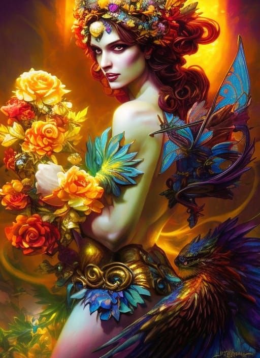 Fairy King and Queen Portrait in Comic Book Style