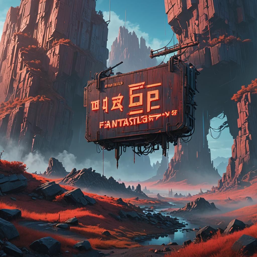 Mystical Sign Above Ancient Landscape