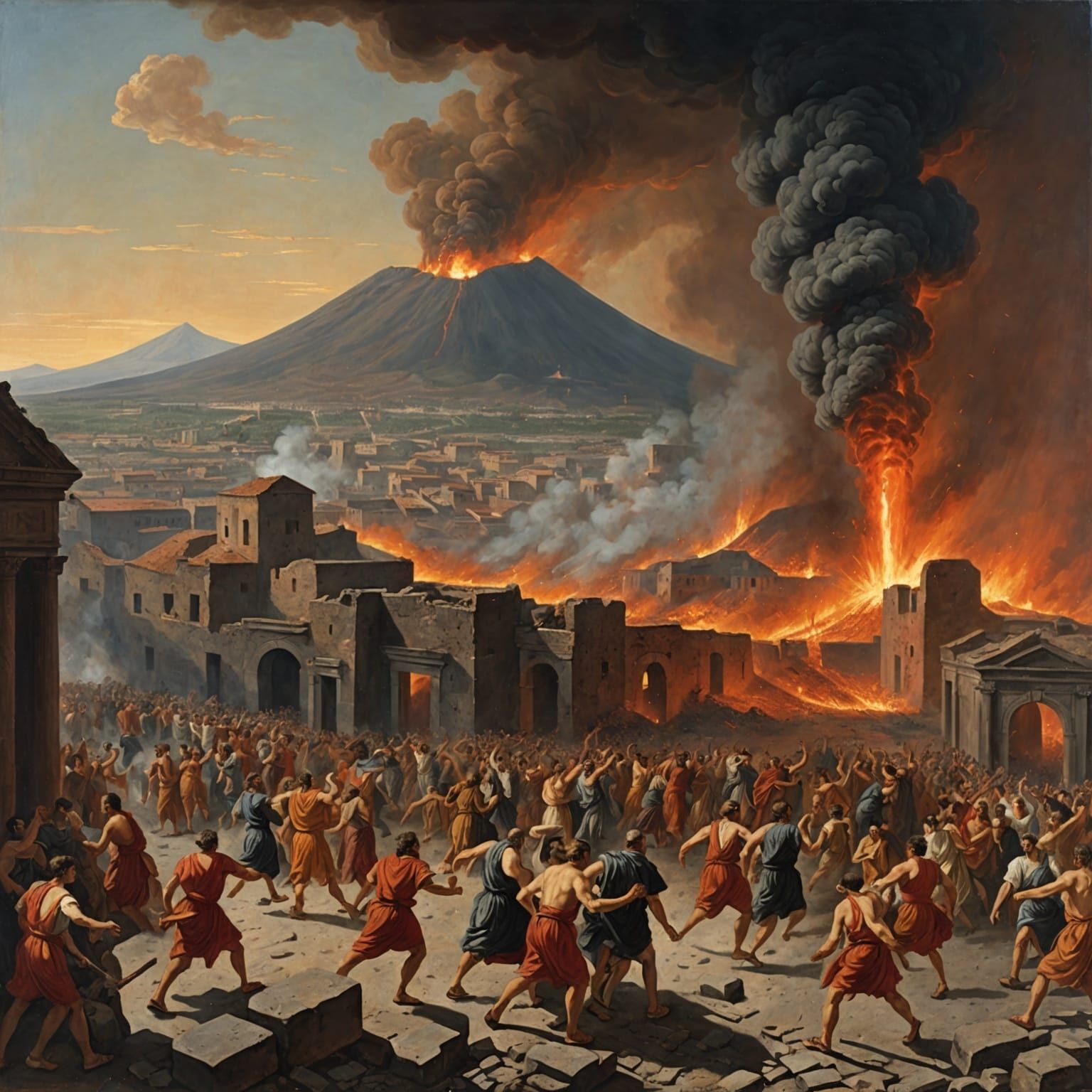 Vesuvius Eruption: Last Days of Pompeii in Oil