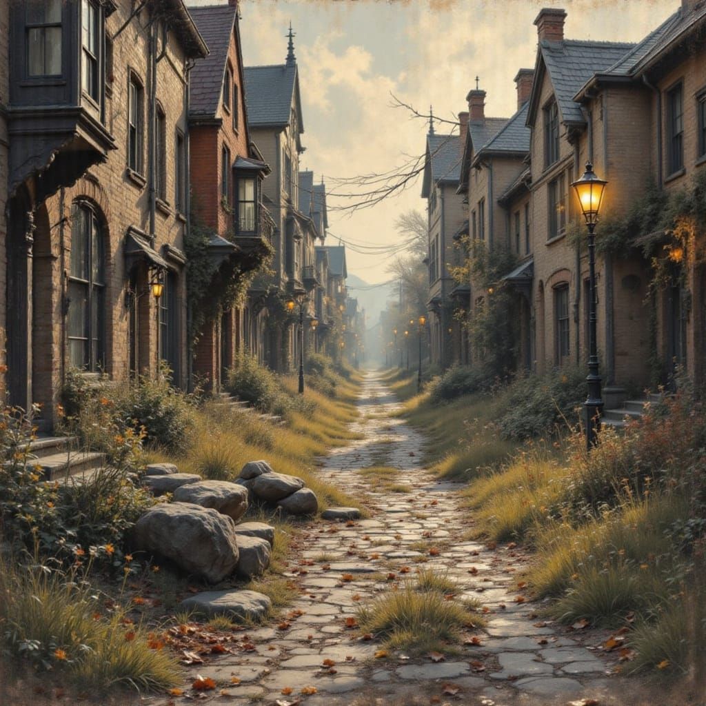 Golden Hour Cityscape with Forgotten Fashionista