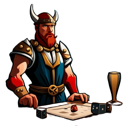 Viking Dice Throwing Avatar in Geometric Bauhaus Style