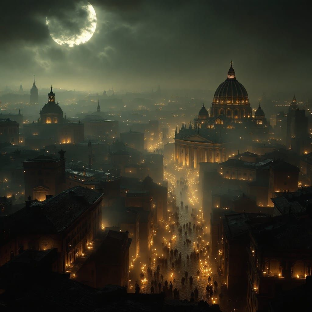 Vatican City in Eerie, Golden Light