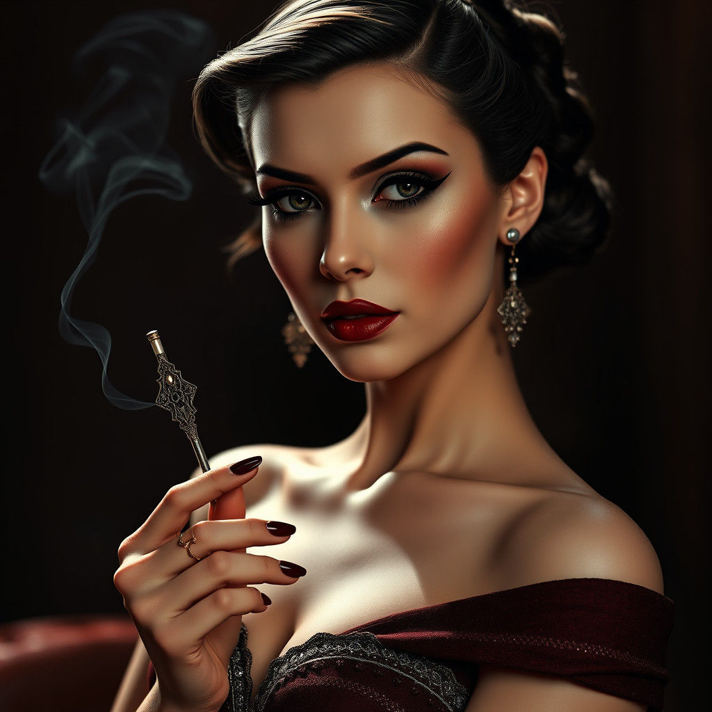 Old Hollywood Glamour Portrait in 8k Resolution