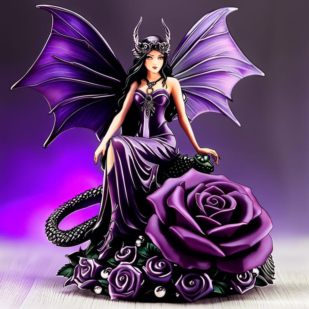 Beautiful purple rose and amethyst gothic fairy (1/5)