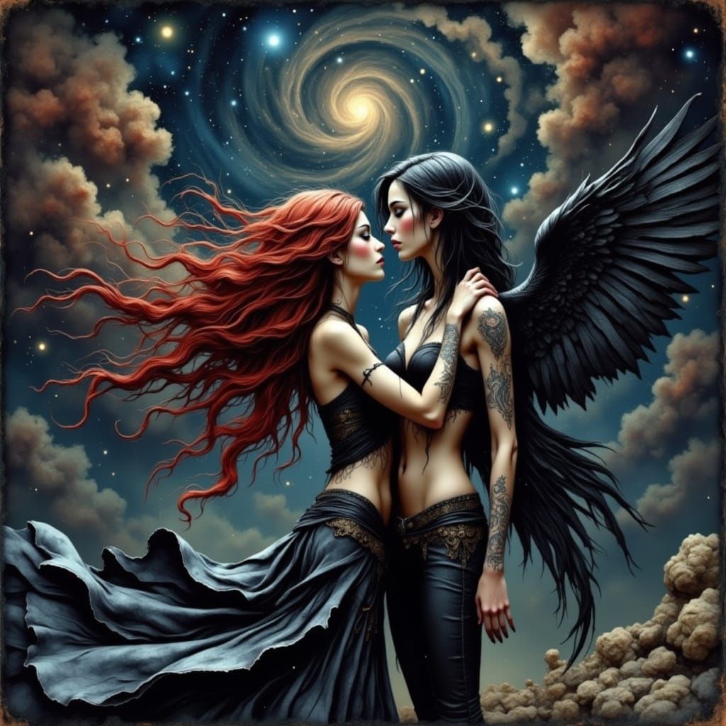 Druid Witch Dancing with Fae Prince Under Stars