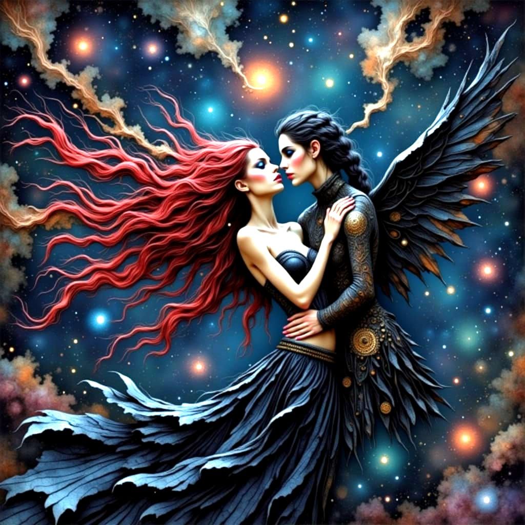 Druid Witch Dancing with Fae Prince Under Stars