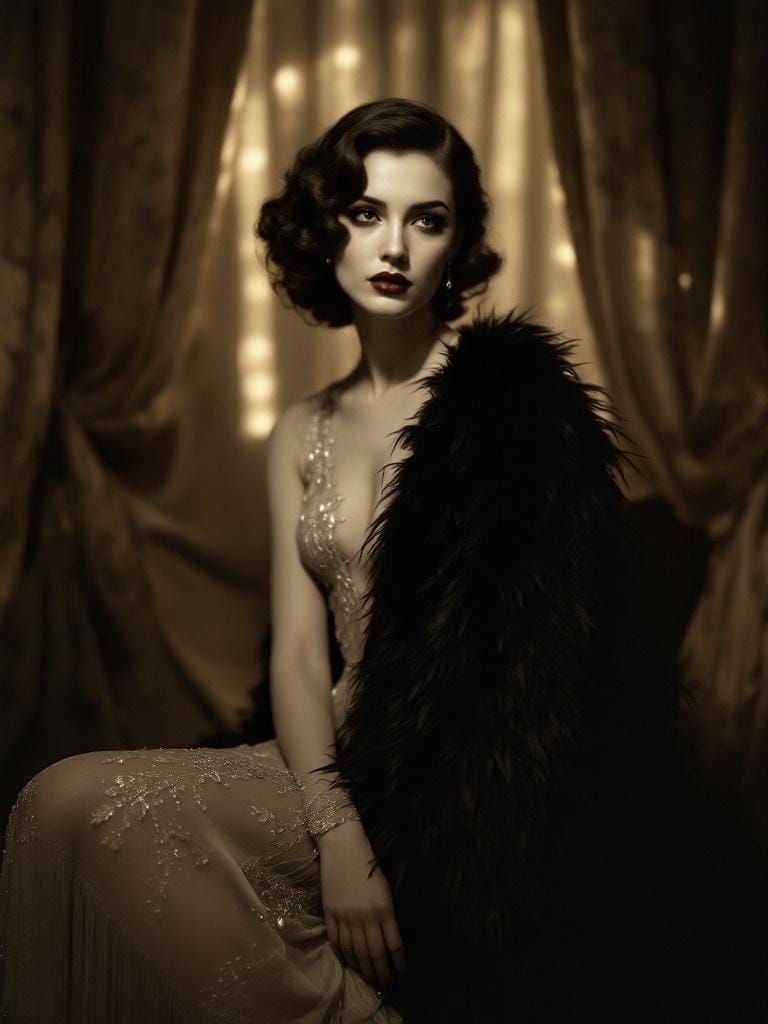 Glamorous 1920s Woman in Art Deco Portrait
