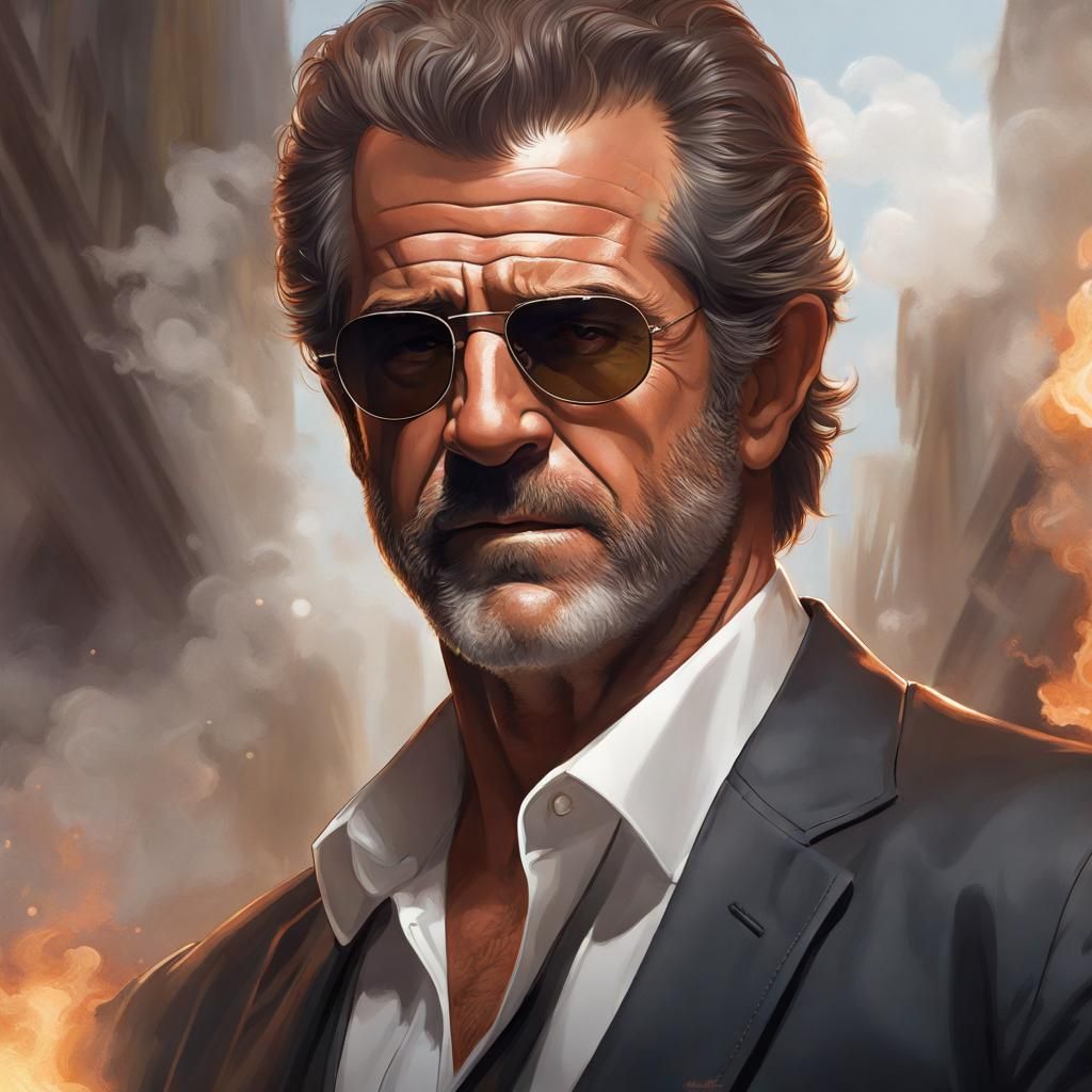 Cigarette Smoke: Portrait in Hyperdetailed Style