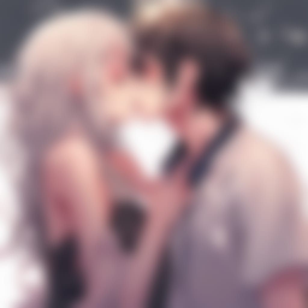 Passionate Anime Kiss in Manga Style