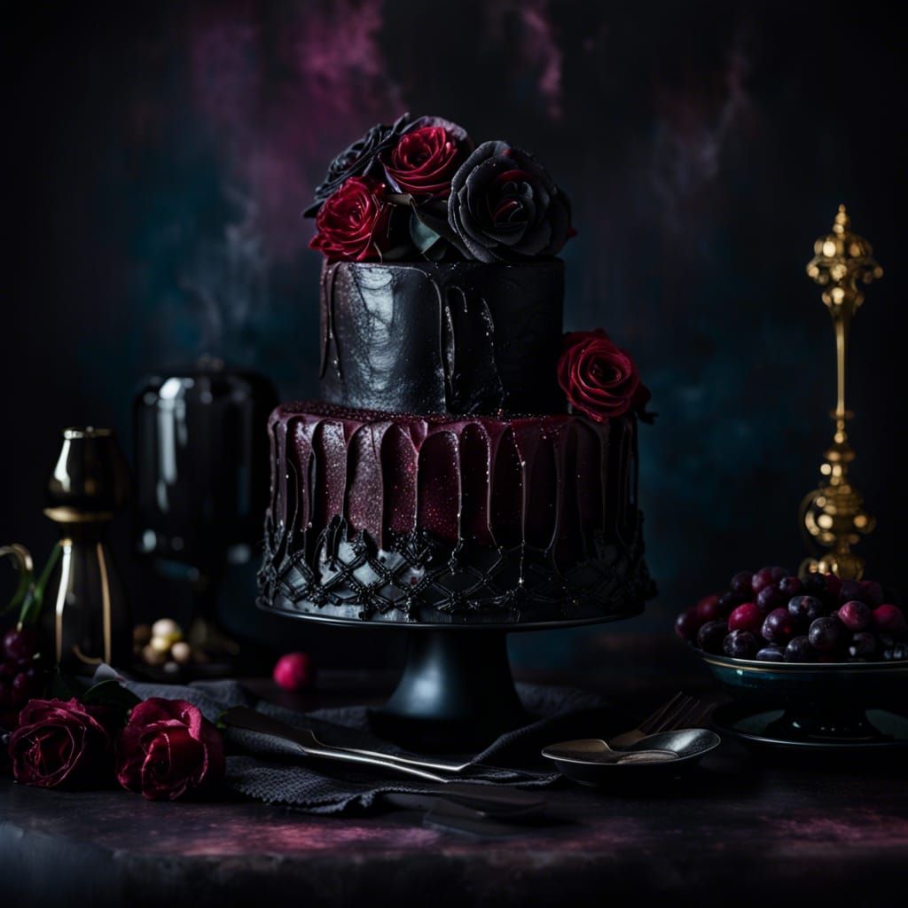 A dark gothic cake