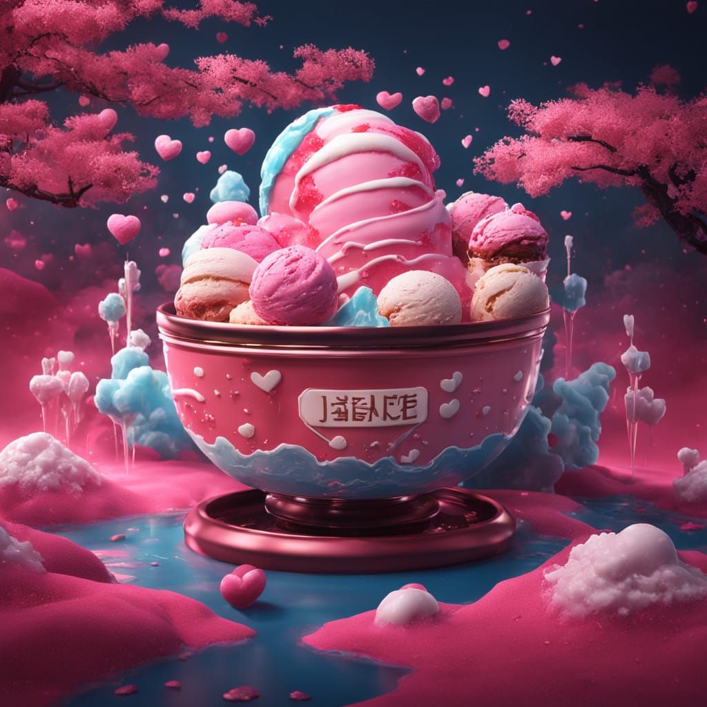 Sweet Japanese Dessert Fantasy in Vibrant Colors