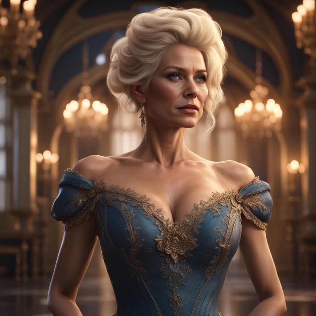 Elegant Woman in Ball Gown: Fantasy Concept Art