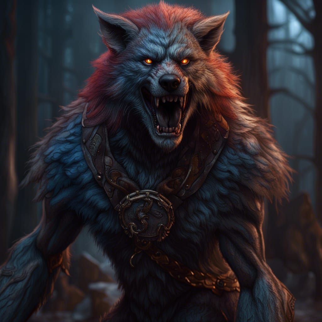 Detailed Female Werewolf Fantasy Concept Art
