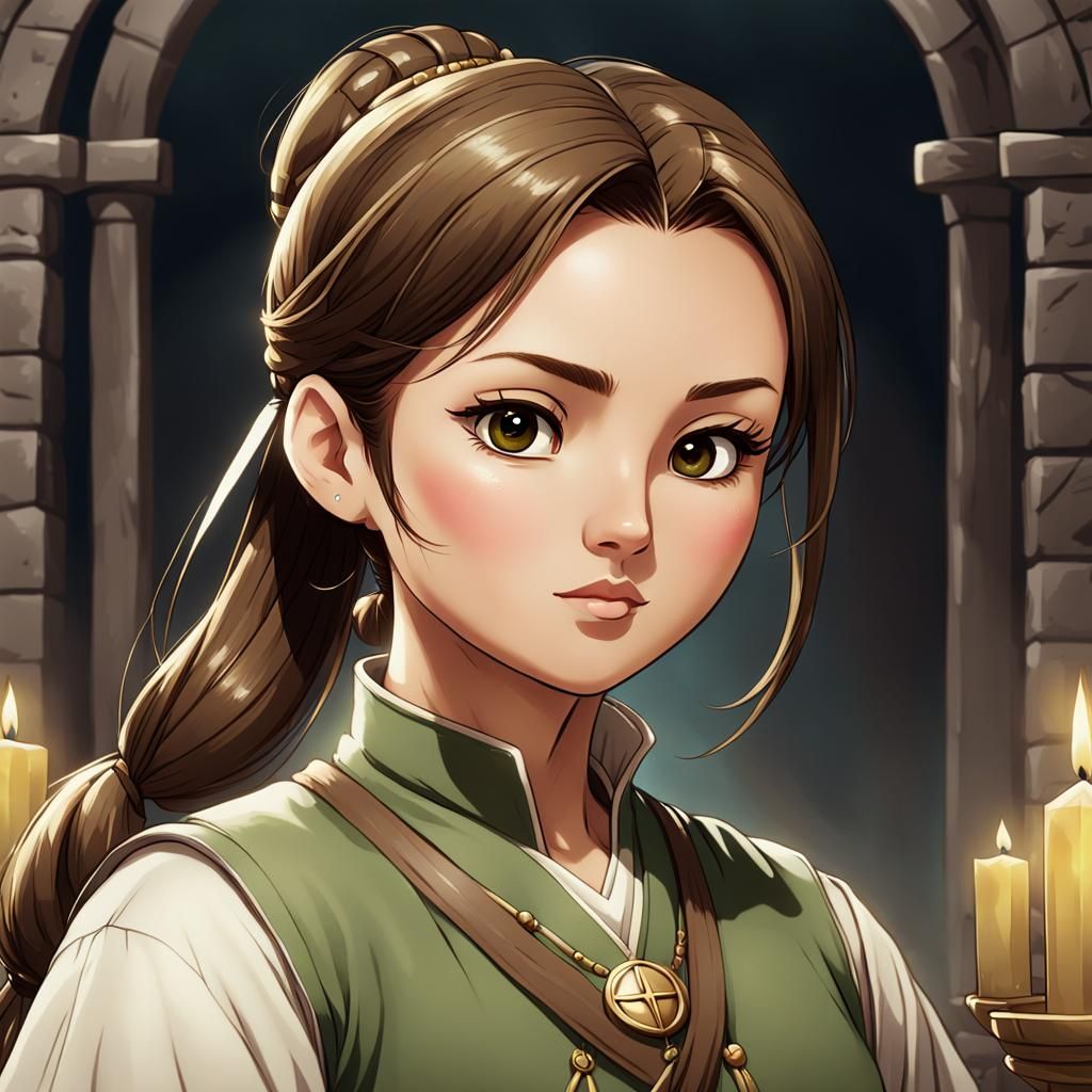 Medieval Child Healer in Anime Art Style