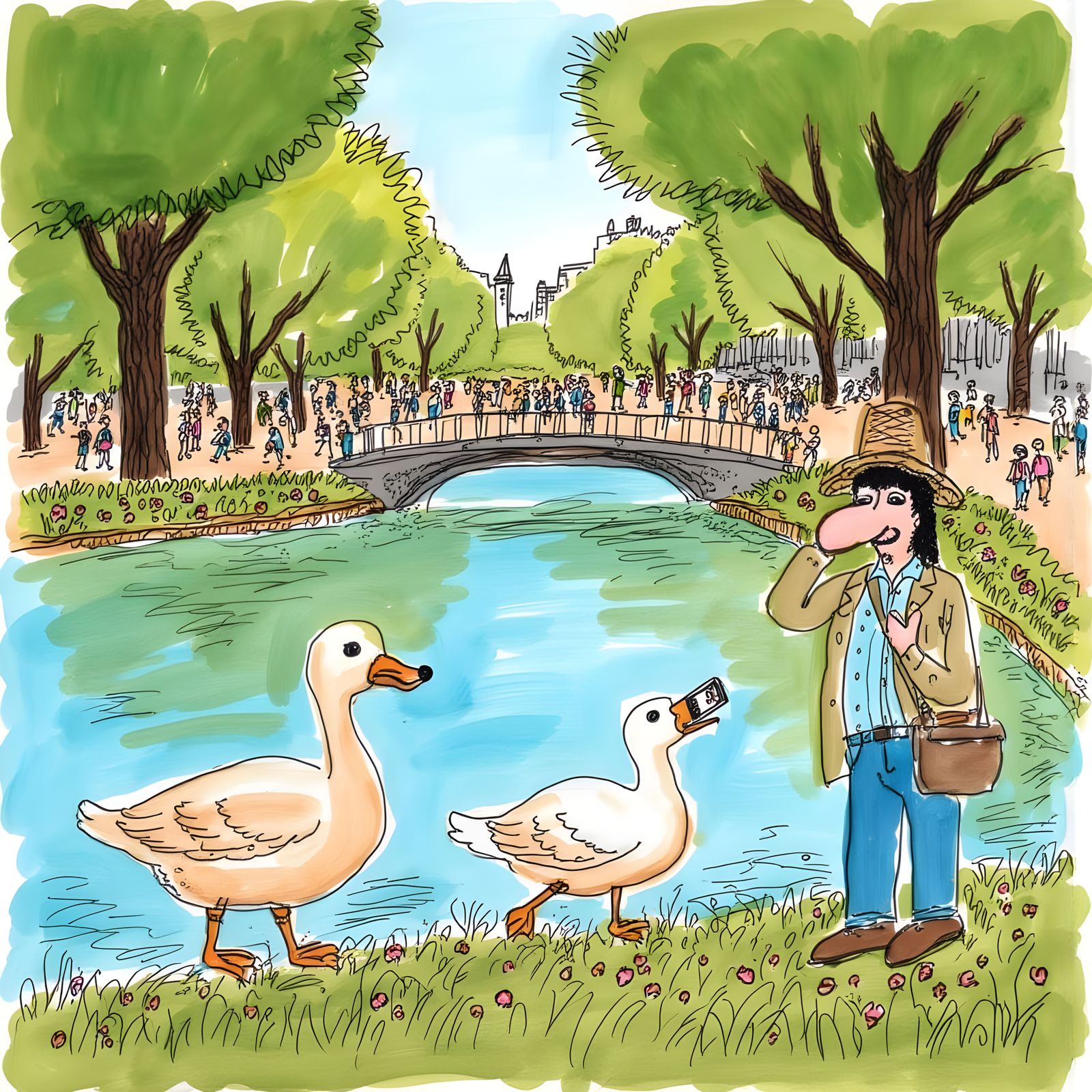 Ducks Capture Life Outside a Serene Lake