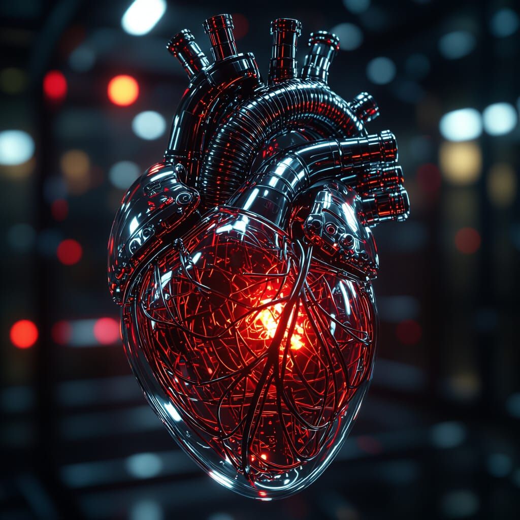 Biomechanical Heart in Glass Ribcage, Dark Energy