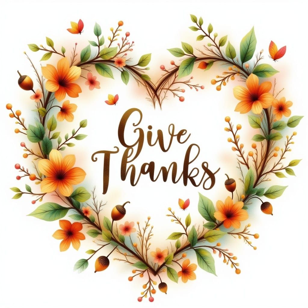 Autumn Wreath with Butterflies in Watercolor Style