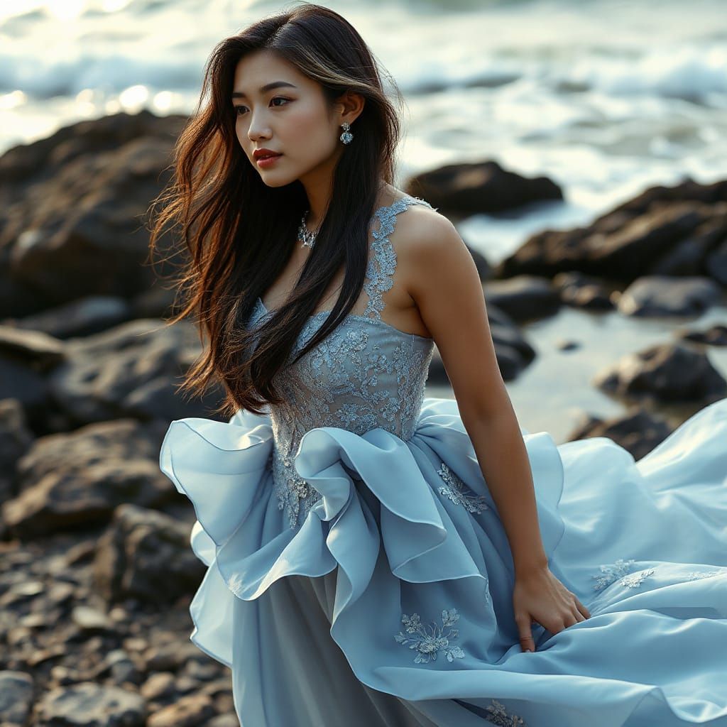 Taiwanese Woman in Guo Pei-Inspired Gown by Shore