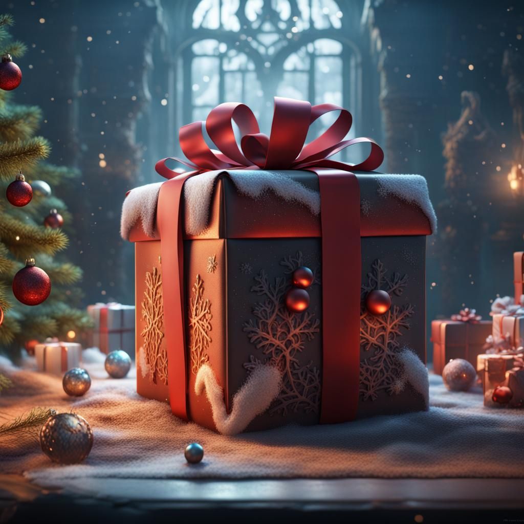 Fantastical Christmas Present Sneezing: Detailed Matte Paint...