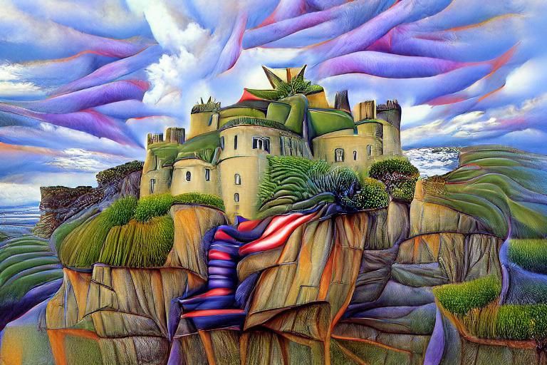 Ocean Castle Cliffside in Visionary Style